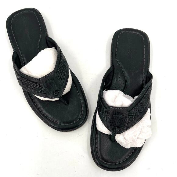 NWOT Tommy Bahama Anchors Away Men\'s leather flip flops thongs sandals